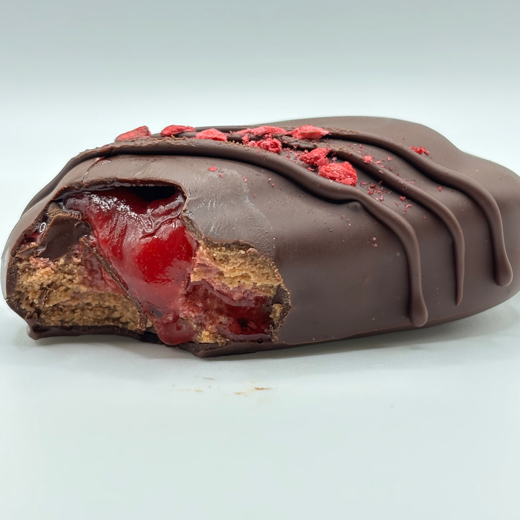 Cheesecake sur bâton Choco-framboise