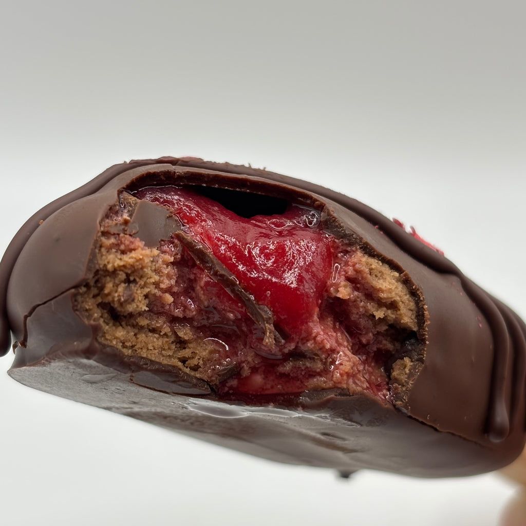 Cheesecake sur bâton Choco-framboise